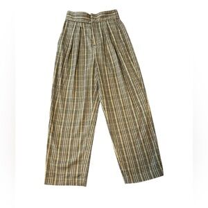 Urban Outfitters Grey Green Plaid Pleated Pants XS